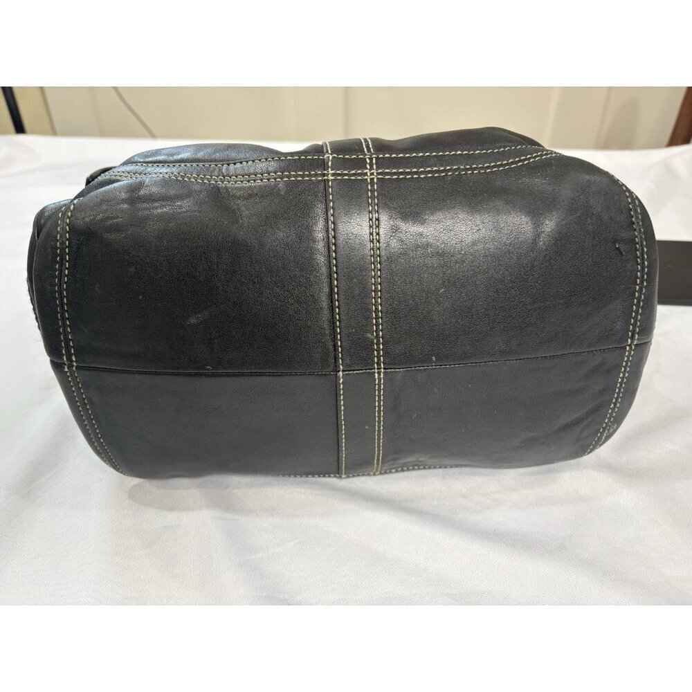 Coach SoHo Large Shoulder Tote 10037 Black Leather with Accent Stitching - Picture 8 of 16